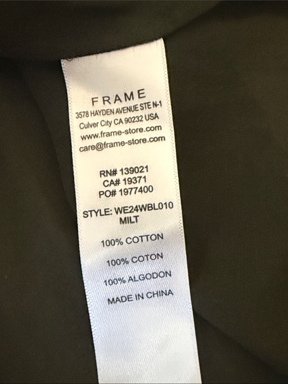 FRAME Dark Green Short-Sleeve Pintucked Button-Front Top - Picture 9 of 10